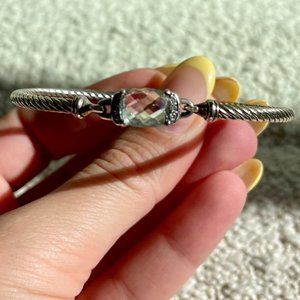 David Yurman Bracelet in Sterling Silver with Prasiolite and Pavé Diamonds